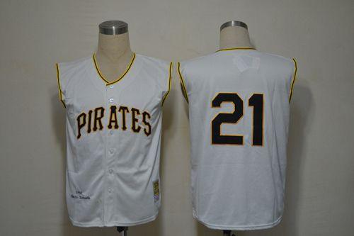Mitchell And Ness 1960 Pirates #21 Roberto Clemente White Stitched MLB Jersey - Click Image to Close